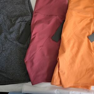 Mono B Athletic Shorts Trio - Charcoal, Burgundy, Orange